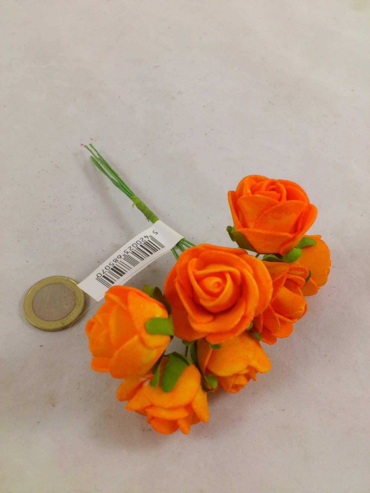 Medi rose en mousse 3 cm orange (7 p.)